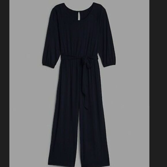 Gap wide leg cropped green Jumpsuit pants size small - Picture 7 of 8